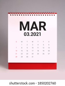 Simple Desk Calendar For March 2021
