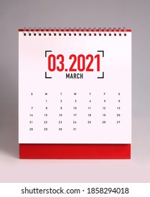 Simple Desk Calendar For March 2021
