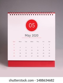 Simple Desk Calendar For May 2020
