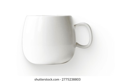 A simple, elegant white mug designed for holding beverages.
