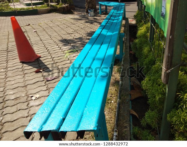 Simple Field Bench That Constructed Long Stock Photo Edit Now