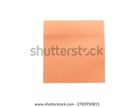 Simple flat design of a folded orange sticky note ready for use