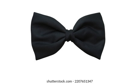 Simple Hair Bow In Beautiful Black Color Made Out Of Cotton Fabric With White Background