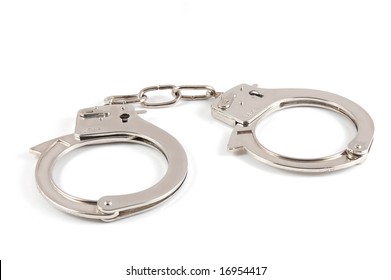 Simple Handcuff Isolated On White Background Stock Photo 16954417 ...