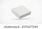 Simple image showcasing a blank white square box, floating in a minimalist white background. Premium mockup with a clean and elegant white background.