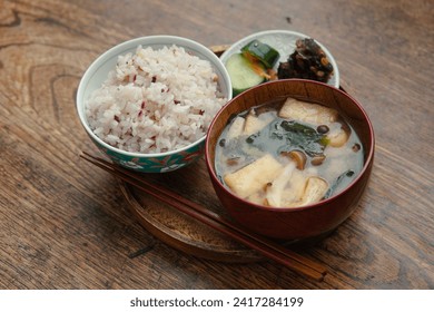 Simple Japanese breakfast.