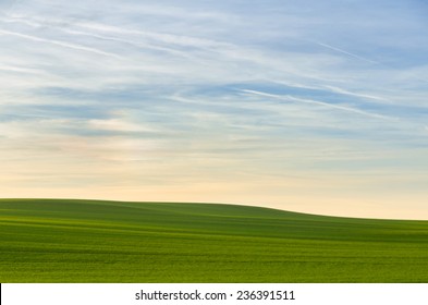 Simple Landscape With Sky At Twilight