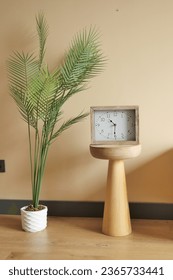 simple modern clock on table 