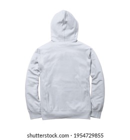 With Simple Multiple Clicks, You May Visualize Your Designs On This Back View Excellent Zip Up Hoodie Mockup In Lucent White Color.