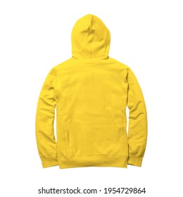 With Simple Multiple Clicks, You May Visualize Your Designs On This Back View Excellent Zip Up Hoodie Mockup In Lemon Zest Color.