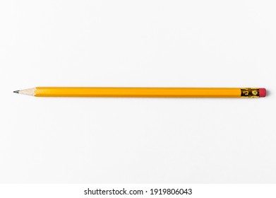simple pencil yellow color isolated white background
