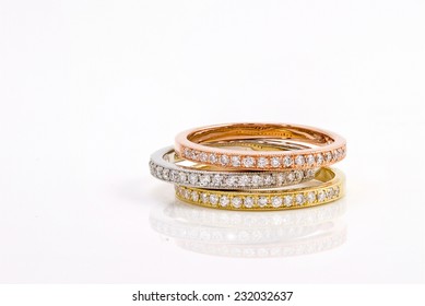 Simple Round Jewelry.Diamond Rings Isolated