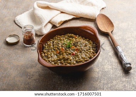 A simple scene of lentil curry bowl
