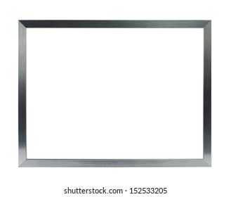 Simple Silver Metal Frame On The White Background