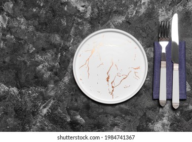 Simple Table Setting On Dark Background