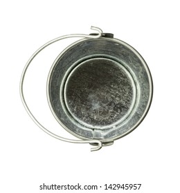 A Simple Tin Bucket, Top View, Isolated