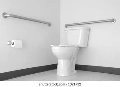 Simple Toilet & Bathroom With ADA Grab Bars