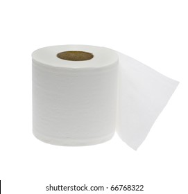 Simple Toilet Paper On White Background