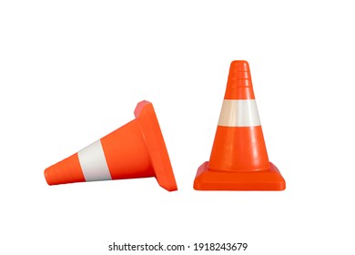 Simple Traffic Cone Isolated, Abstract Safety Construction On The Street Road Highway