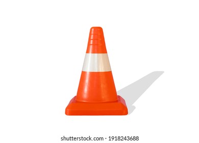 Simple Traffic Cone Isolated, Abstract Safety Construction On The Street Road Highway