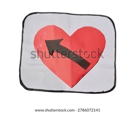 Simple vector illustration of a cracked red heart pierced by a black arrow, symbolizing heartbreak or pain.