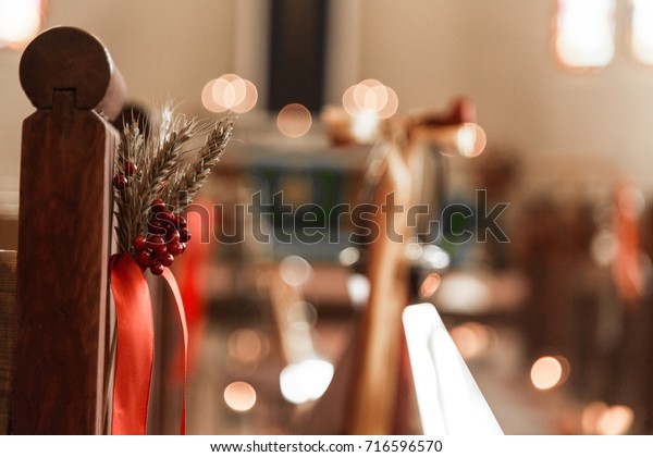 Simple Wedding Church Autumn Decorations Latvia Stock Photo Edit