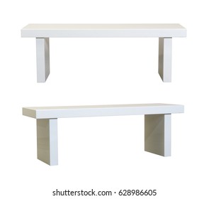 Simple White Bench On White Background