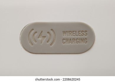 Simple Wireless Charger Icon Writing And Sign On A Power Bank