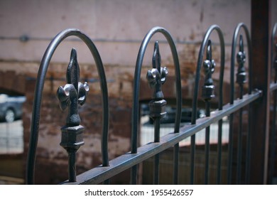 Simplistic Black Rod Iron Fence