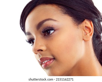 Simply Luminous Skin. Closeup Studio Shot Of A Young Woman With Perfect Skin Against A White Background.