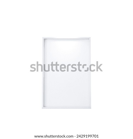 Simply view an blank white photo frame on plain background fit for your project element.