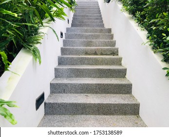 Simulated Sandstone Stairs And White Wall