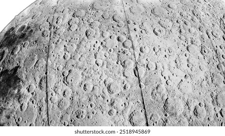 Simulating the lunar surface, isolated on a white background.