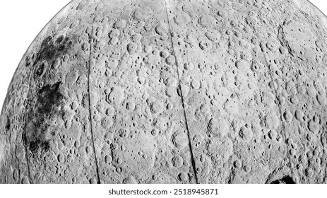 Simulating the lunar surface, isolated on a white background.