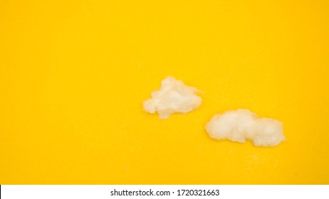 Simulation clouds on the yellow sky