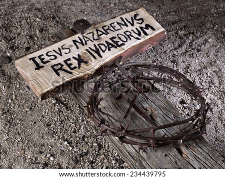 Simulation of the nails of Jesus Christ and the crown of thorns