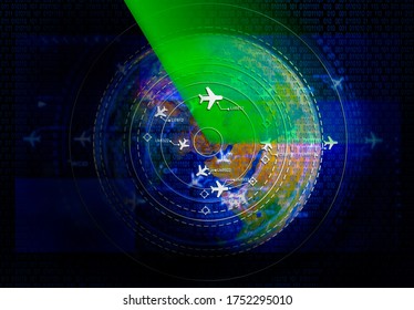 Simulation screen showing various flights for transportation and passengers.