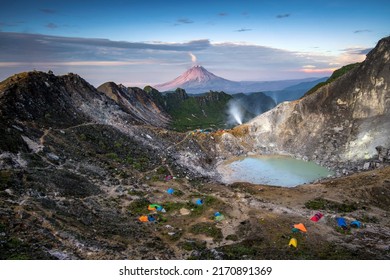 Sinabung Volcano's view from Mount Sibayak, Sumatera Utara, Indonesia - Shutterstock ID 2170891369