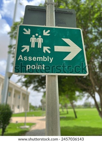 Sinage board of Assembly point