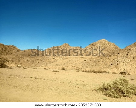 Sinai desert backgound with mountains, deserted landscape