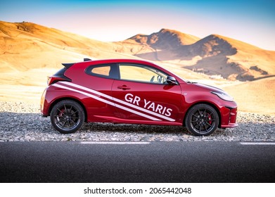 Sinaia, Romania - October 26, 2021: 2022 Toyota Yaris GR 
