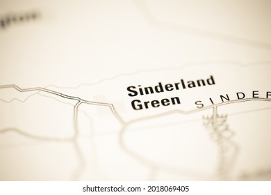 Sinderland Green On Geographical Map Uk Stock Photo 2018069405 ...