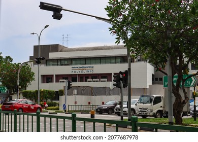 SINGAPORE - 10 NOV 2021: Hougang Polyclinic Is Managed By The National Healthcare Group. It Provides A Comprehensive Range Of Health Services For The Family, Functioning As A One-stop Health Centre.