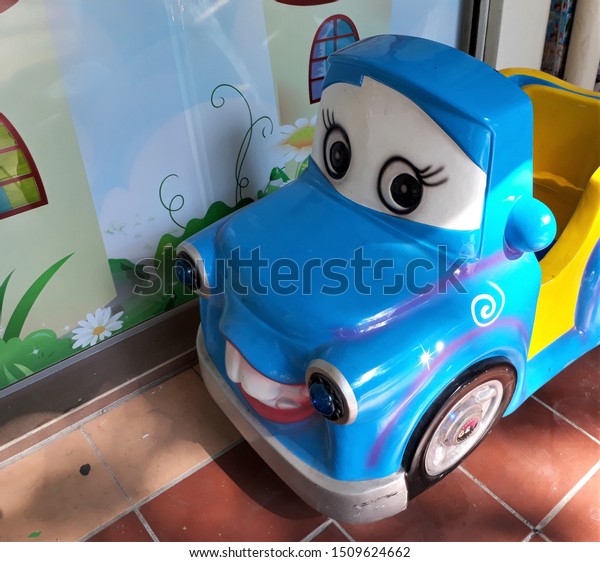 Singapore 12 August 2019: Coin operation toy car\
for young children