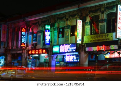 Singapore - 13 October 2018. Street life at night time - Shutterstock ID 1213735951