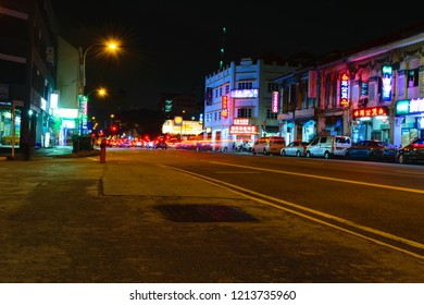 Singapore - 13 October 2018. Street Life At Night Time