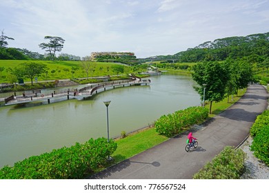 SINGAPORE -15 DEC 2017- View of the Punggol Waterway park located along Sentul Crescent Road in Singapore.