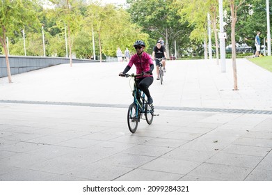 Singapore - 1st January 2021: A Cyclist Is Cycling In The City.