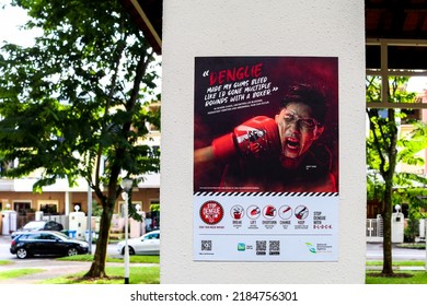 SINGAPORE - 29 JUL 2022: An Anti-dengue Fever Educational Poster Teaching Lentor Plain Residents How To Prevent Dengue Fever Which Is A Serious Disease.  