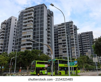 SINGAPORE - 4 MAY 2022: Punggol apartments near Waterway Point Shopping Centre and Punggol MRT (Mass Rapid Transit) station are in great demand as they are close to amenities.